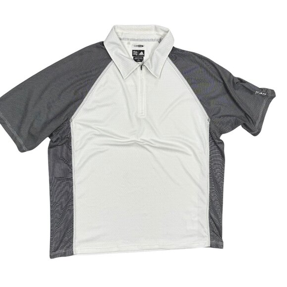 Adidas Climacool Short Sleeve Polo Shirt Golf Stretch 1/4 Zip Large - Picture 1 of 7